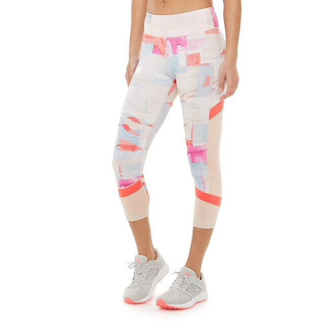 Colanti trei sferturi TEK GEAR pentru fitness, yoga, aerobic, multicolor, marimea XS, 2K296XS