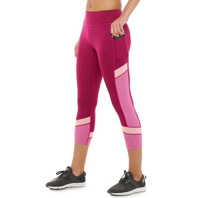Colanti trei sferturi TEK GEAR pentru fitness, yoga, aerobic, multicolor, marimea S, 2K299S
