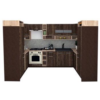 Set Bucatarie de Colt Genarom COSSY NEW 170-320-170, Wenge / Decor 7648 Set Bucatarie de Colt Genarom COSSY NEW 170-320-170, Wenge / Decor 7648