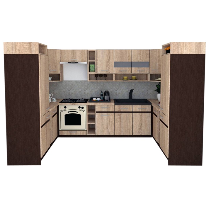 Set Bucatarie de Colt Genarom COSSY NEW 170-320-170, Stejar Sonoma