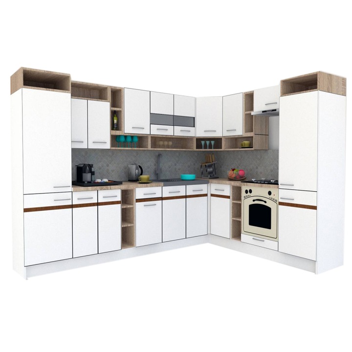 Set Bucatarie de Colt Genarom COSSY NEW DR 230-310, Alb