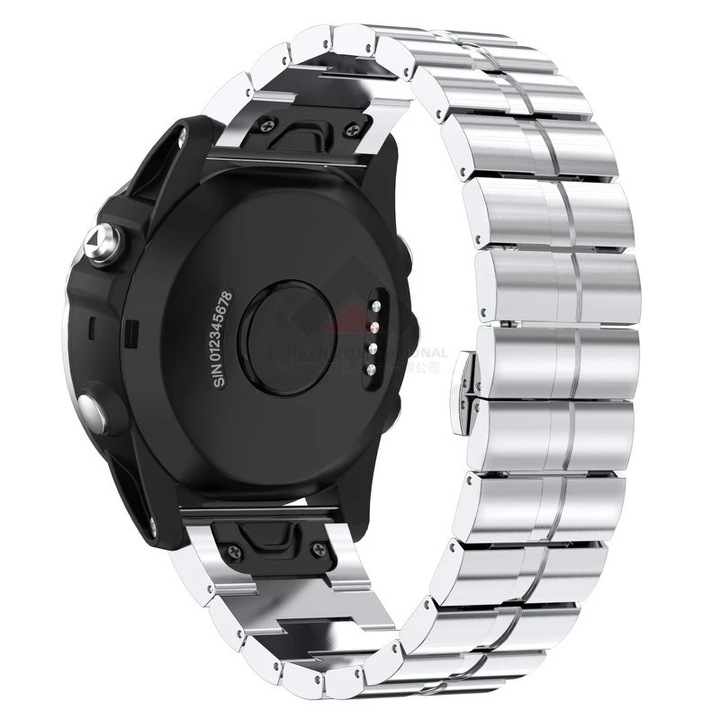 Метална верижка Smart Pulse Premium за Garmin Fenix 3X/5X/6X 26 mm QuickFit, сребрист