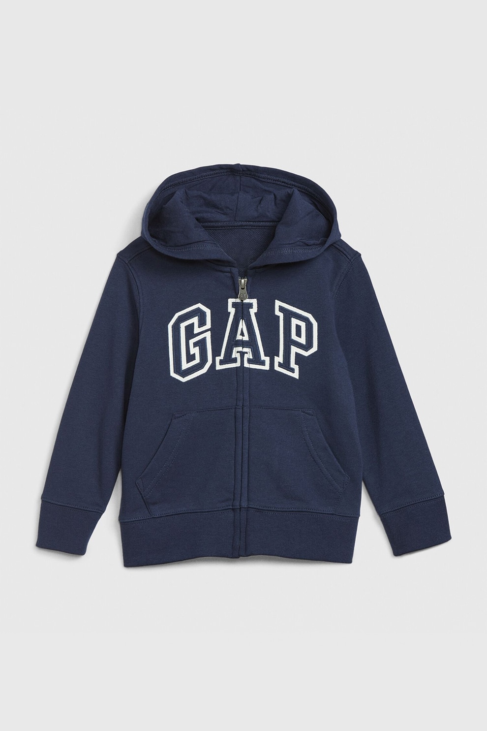 GAP, Hanorac cu logo si fermoar, bleumarin inchis, alb