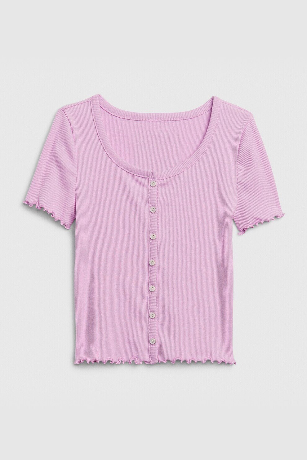 GAP, Tricou crop cu detalii valurite, Lila