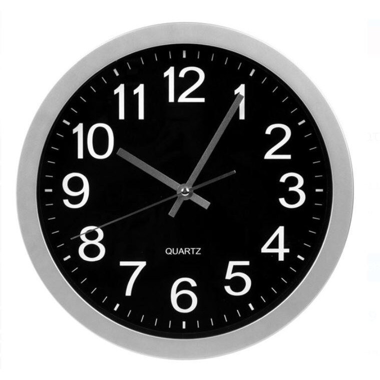 Ceas negru de perete, SG, 30x4 cm