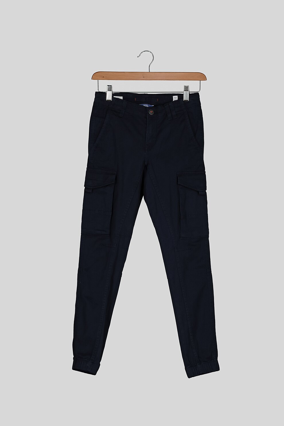 Jack&Jones, Pantaloni cargo cu talie elastica, Bleumarin inchis, 128 CM