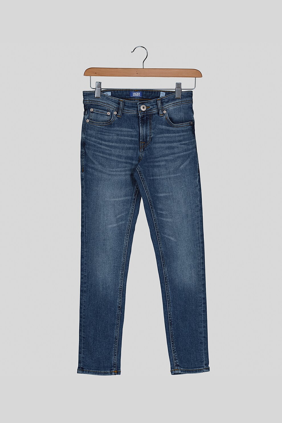 Jack&Jones, Blugi slim fit cu aspect decolorat Glenn, Albastru