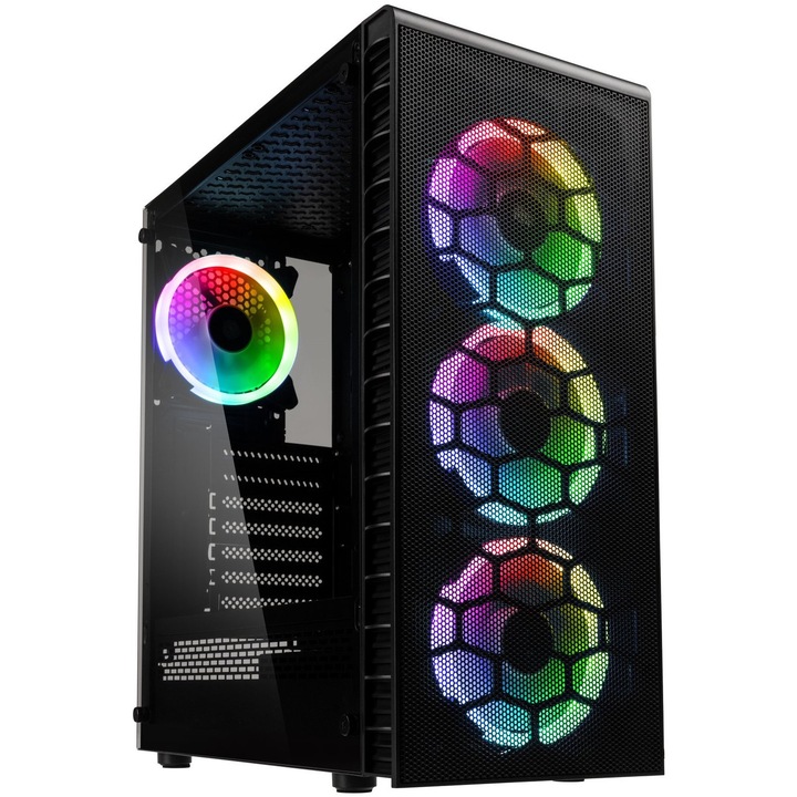 Компютърна кутия Kolink Observatory Lite Mesh RGB, Черен, Middle Tower, 0 W