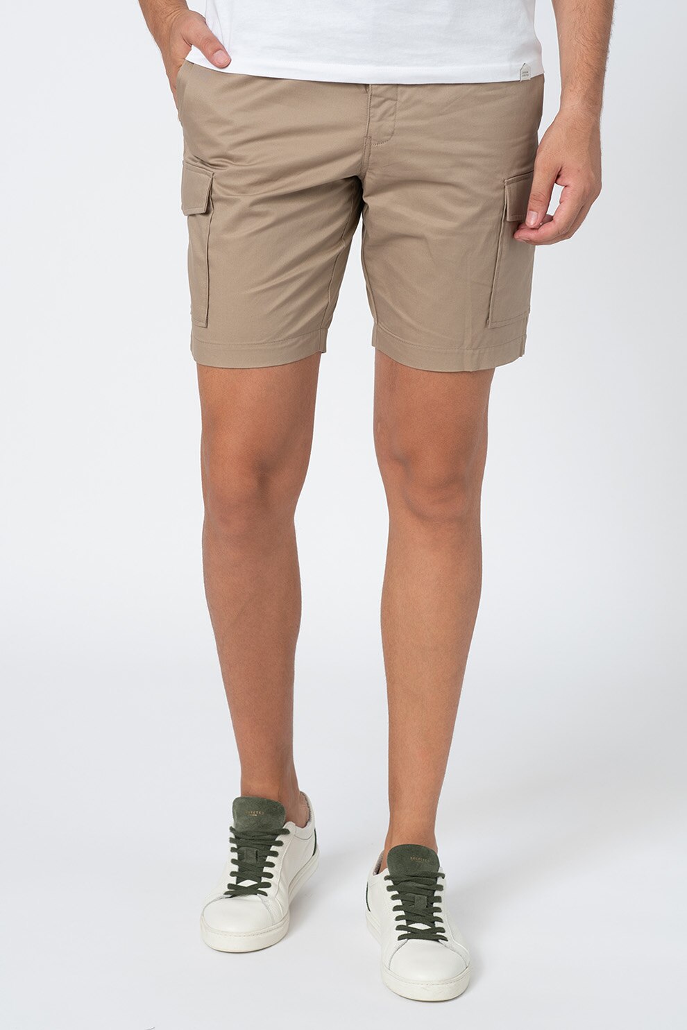 Casual Friday, Pantaloni scurti cu buzunare multiple, Maro taupe deschis