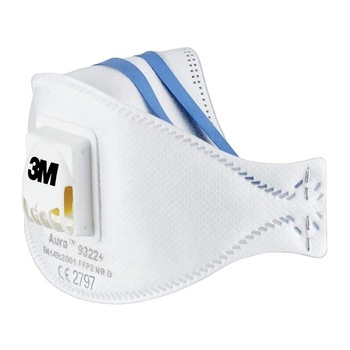 Masca de protectie respiratorie impotriva particulelor 3M™ Aura™ 9322+ cu supapa Masca de protectie respiratorie impotriva particulelor 3M™ Aura™ 9322+ cu supapa