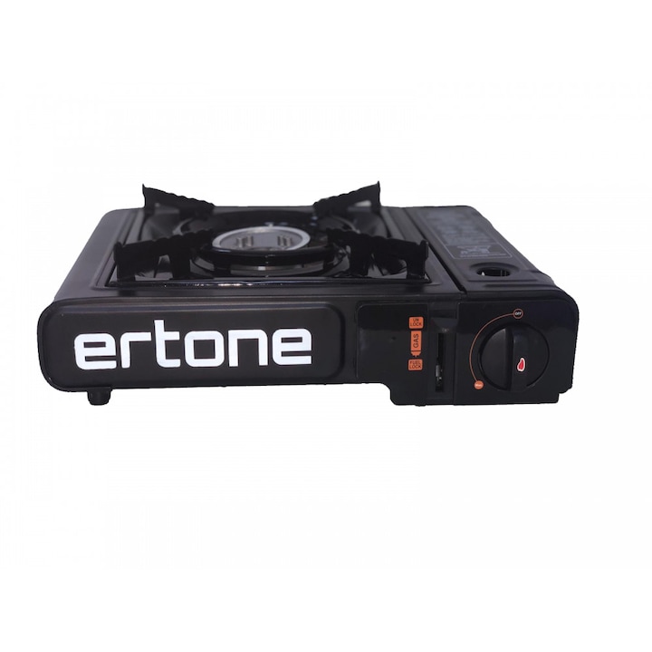 Ertone ERT-MN231NG hordozható kemping tűzhely, szórófejes palackokhoz, 2,2 kW, piezo gyújtású, fekete