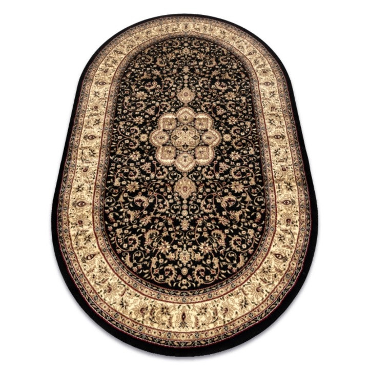Covor DYWANY ŁUSZCZÓW royal adr oval model 521 negru , 150x250 cm