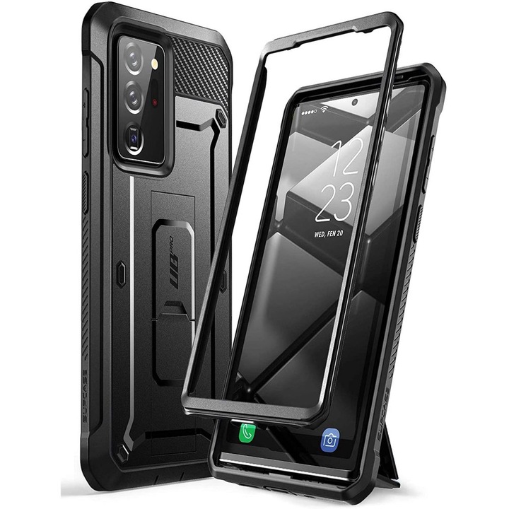 Високо защитен калъф за Samsung Galaxy Note 20 Ultra/Note 20 Ultra 5G, AIR Grip, A69, твърда пластмаса, интензивен тъмен
