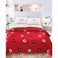 Patura Cocolino, Pat Dublu, 200x230 cm, Flori Albe Negre