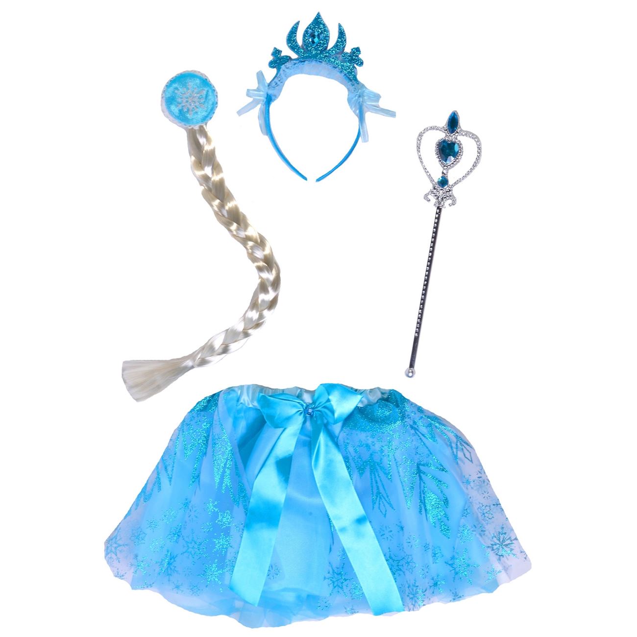 Set costum de printesa, Zola®, albastru, contine 4 piese