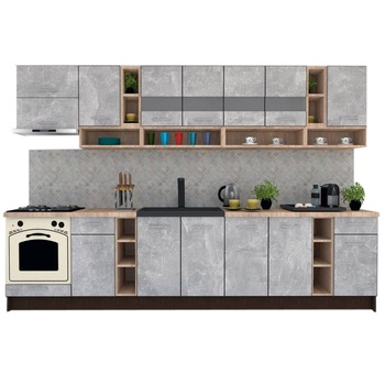 Set Bucatarie Genarom COSSY NEW 340, Wenge / Decor 4298 Set Bucatarie Genarom COSSY NEW 340, Wenge / Decor 4298
