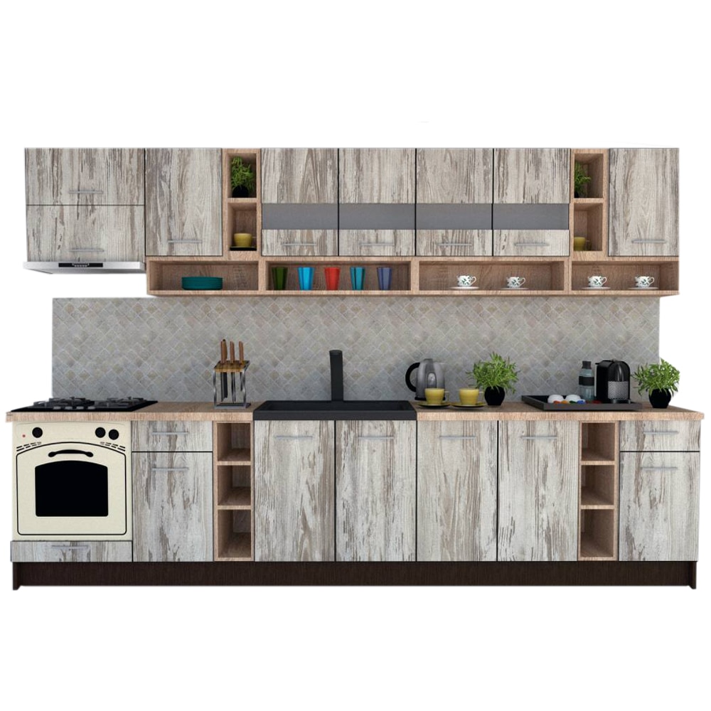 Set Bucatarie Genarom COSSY NEW 340, Wenge / Decor K084