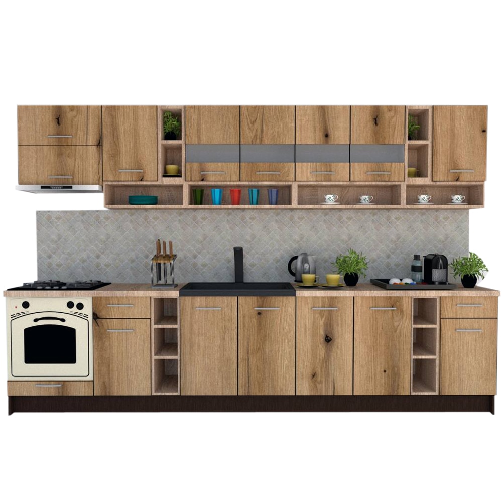 Set Bucatarie Genarom COSSY NEW 340, Wenge / Decor K365