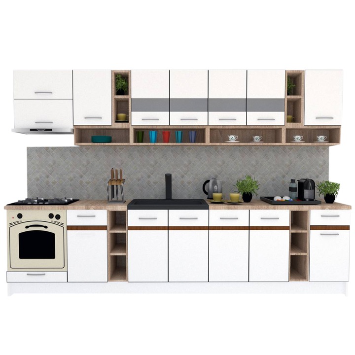 Set Bucatarie Genarom COSSY NEW 340, Alb