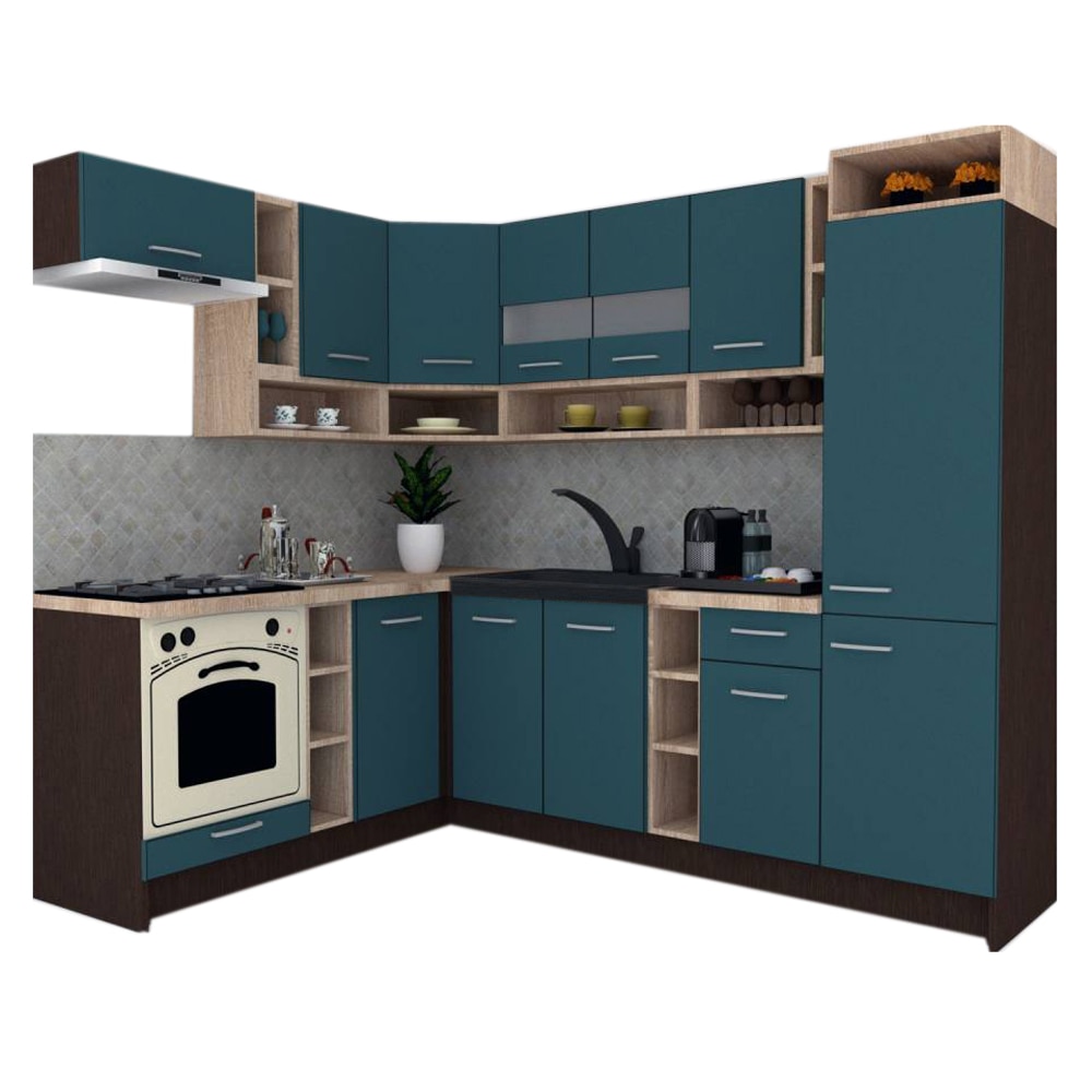 Set Bucatarie de Colt Genarom COSSY NEW ST 180-250, Wenge / Decor 0244