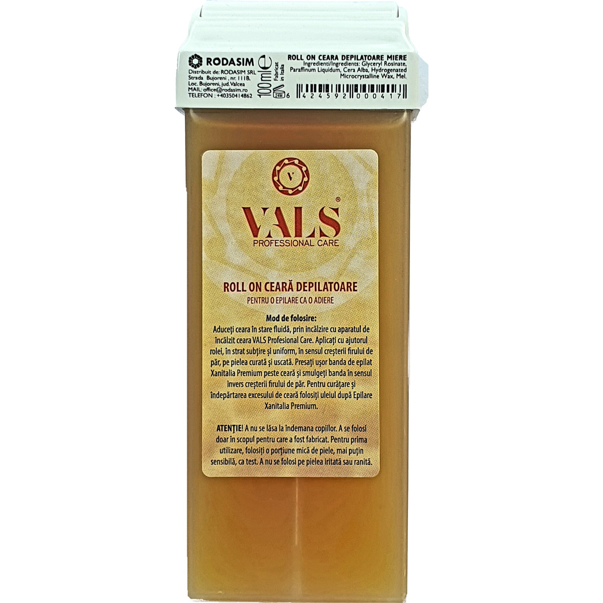 Ceara naturala roll on Vals Profesional Care Miere, 100 ml