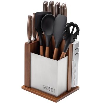 Set 6 cutite CS Soltau, inox, suport lemn, 4 ustensile, ascutitor Set 6 cutite CS Soltau, inox, suport lemn, 4 ustensile, ascutitor