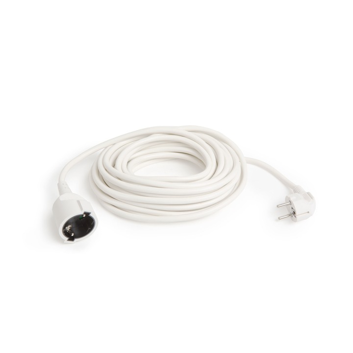 Удължителен захранващ кабел Delight, 10 м, Бял