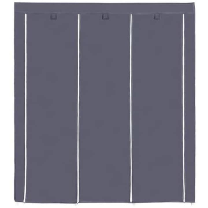 Текстилен гардероб, Сив, 175 x 150 x 45 см