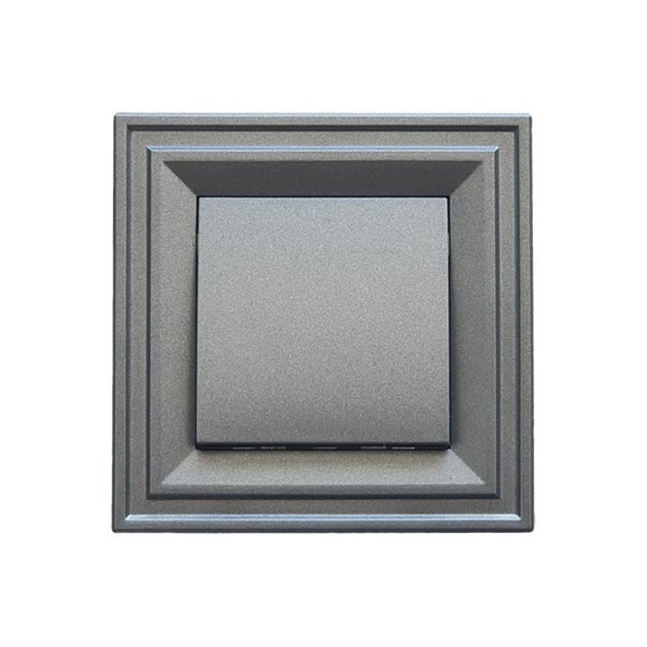 Ключ единичен с LED индикация LB Light CLASSIC 10A, 250V, черен графит