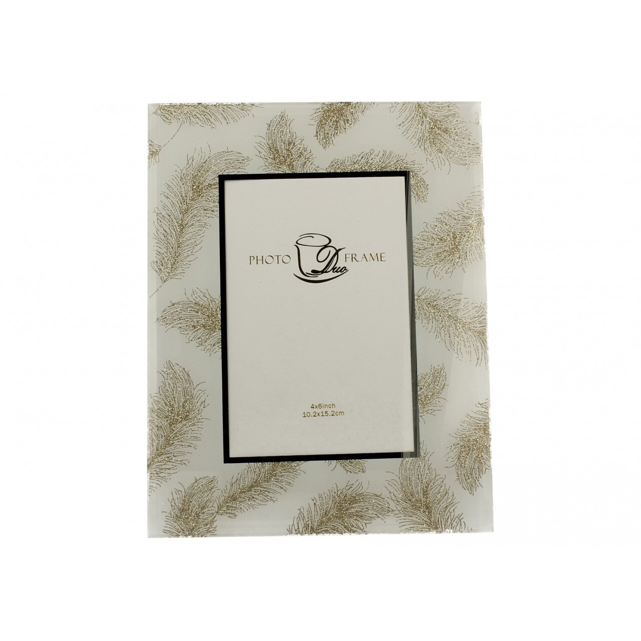 Rama foto Ivy, Duo, 20 x 26 cm, sticla, Alb/Auriu