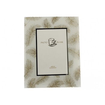 Rama foto Ivy, Duo, 20 x 26 cm, sticla, Alb/Auriu Rama foto Ivy, Duo, 20 x 26 cm, sticla, Alb/Auriu