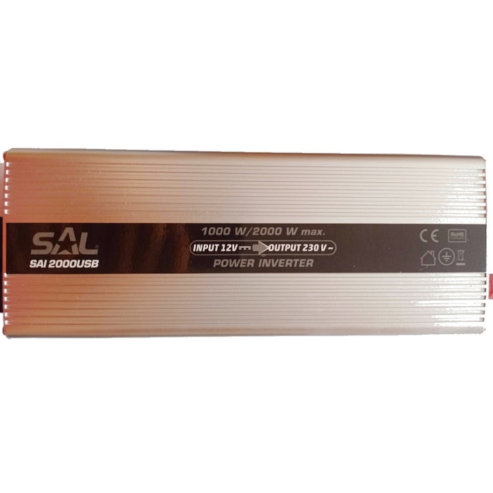 Invertor tensiune 12V-220V max 2000W SAI 2000USB