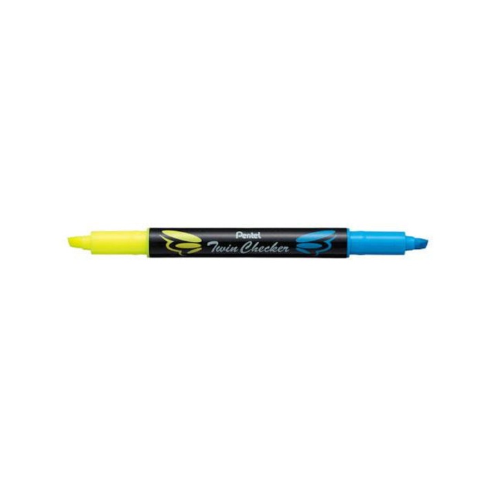 Pentel 7023106 Pentel: Двустранен текстови маркер в жълто-синьо 3,5 мм Многоцветен