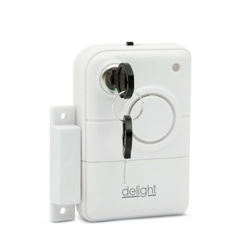 Alarma cu senzor deschidere cu cheie, Delight, 10 dB, 83 x 55 x 27 mm, Alb Alarma cu senzor deschidere cu cheie, Delight, 10 dB, 83 x 55 x 27 mm, Alb