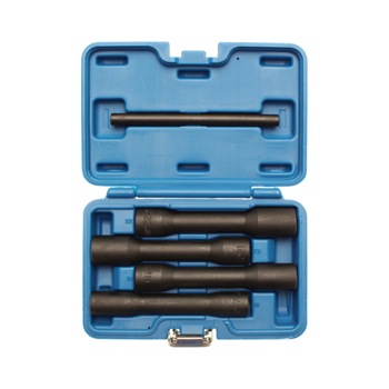 Set tubulare extractoare pentru prezoane de roti: 17 - 19 - 21 - 22, antrenare 1/2, lungime150 mm, 5 piese Set tubulare extractoare pentru prezoane de roti: 17 - 19 - 21 - 22, antrenare 1/2, lungime150 mm, 5 piese