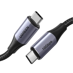 Cablu de Date USB-C Tata la USB-C Tata, Ugreen US355, PD 100W, 5A, 10Gbps, 1 Metru, Negru