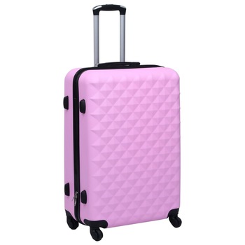 Troler cu carcasa rigida, vidaXL, Plastic, ABS, 76 x 48 x 28 cm, Roz Troler cu carcasa rigida, vidaXL, Plastic, ABS, 76 x 48 x 28 cm, Roz