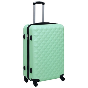 Troler cu carcasa rigida, vidaXL, Plastic, ABS, 76 x 48 x 28 cm, Verde Troler cu carcasa rigida, vidaXL, Plastic, ABS, 76 x 48 x 28 cm, Verde
