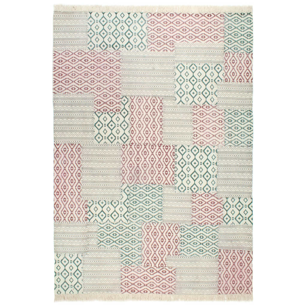 Covor kilim tesut manual multicolor 200x290 cm bumbac imprimat 287561