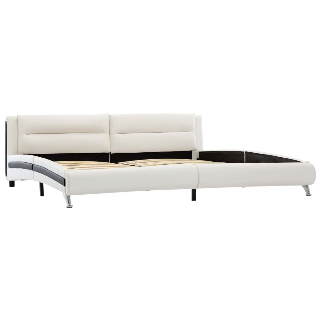 Cadru de pat, alb, 140 x 200 cm, piele ecologica 286844