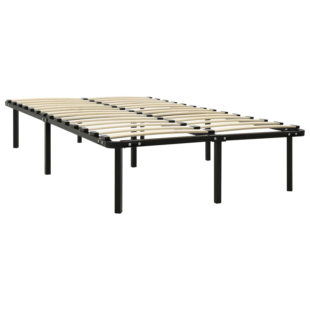 Cadru de pat dublu vidaXL, Metal, 200 x 200 cm, Negru