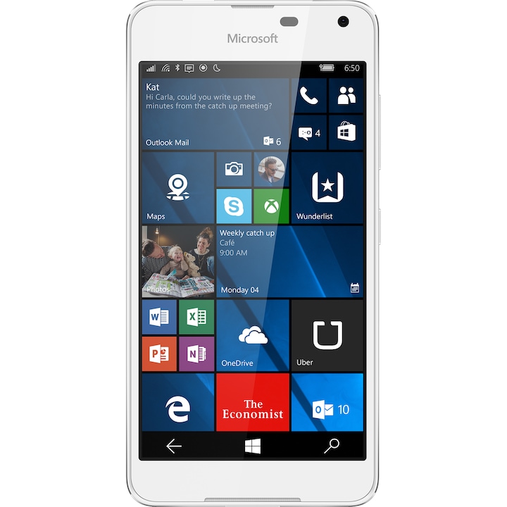 Смартфон Microsoft Lumia 650, Dual Sim, 16GB, 4G, White Light Silver