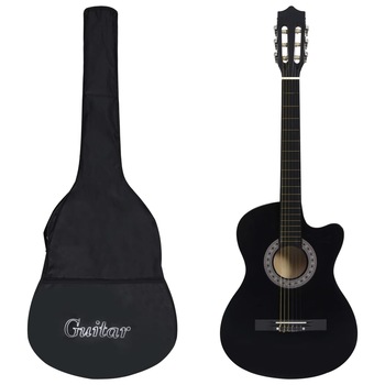 Set chitara acustica occidentala cu 12 piese, vidaXL, 38 Set chitara acustica occidentala cu 12 piese, vidaXL, 38