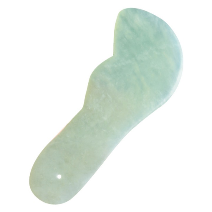 Камък гуа ша, нефрит, масаж, бракуване, лице, околоочна зона, 9,3см