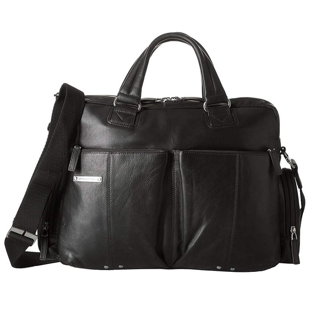 Geanta Piquadro, port laptop 14” si iPad®10,5’’/9,7”, din piele naturala, BCA1900X2/N, negru