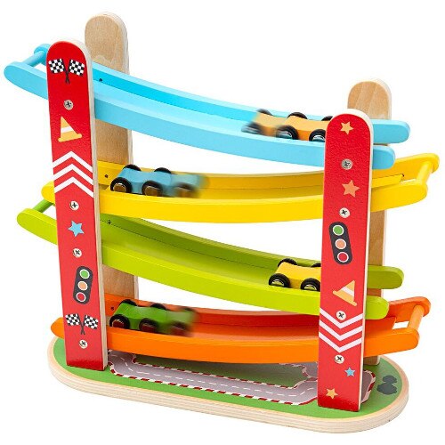 Rampa BigJigs Toys Etajata - Cursa Masinutelor