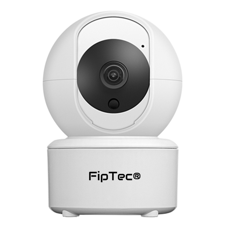 FipTec LV15N-3MP WiFi okoskamera, 3MP 2048x1536p FullHD+, mozgás- és hangriasztás, éjszakai látás, kétirányú hang és vezérlés Androidról, Apple-ről vagy PC-ről, fehér