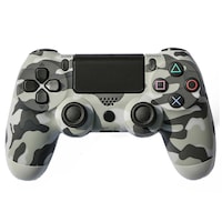 Controller Gamepad Wireless Bluetooth pentru Playstation PS4 PC Stil Camo Lumina LED Gri