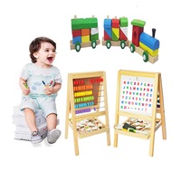 set tabla multifunctionala aku magnetica cu numaratoare  54 litere si cifre magnetice  set marker si buret  joc trenulet 3d cu 36 piese forme geometrice din lemn ecologic jucarie ak81399 imagen 7_0_
0