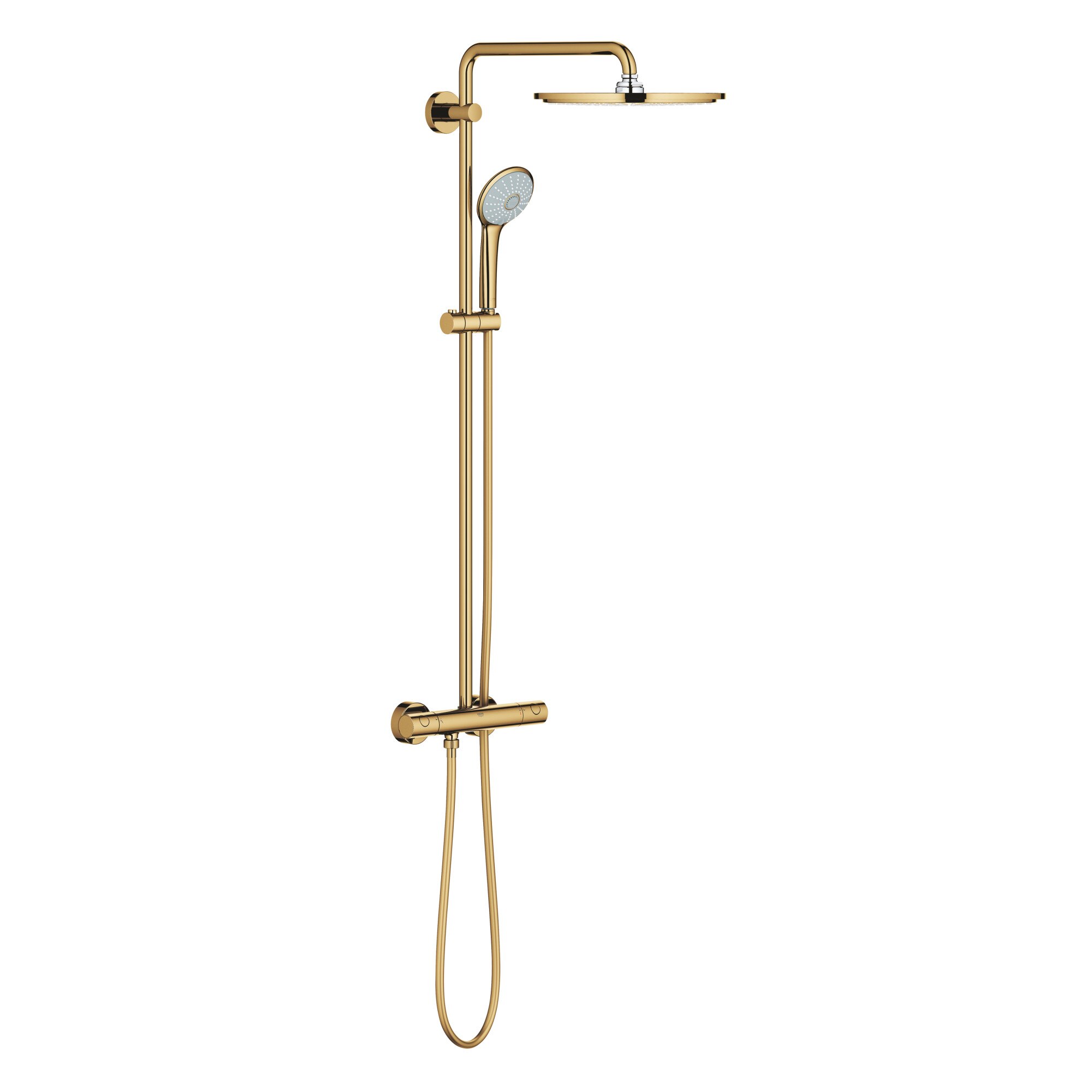 Sistem de dus Grohe Euphoria 310 26075GL0, 1/2'', aparent, termostat, 310 mm, anti-oparire, 3 functii, gold (cool sunrise)